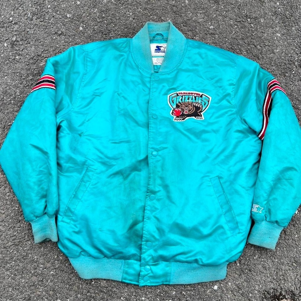 1990s Vancouver Grizzlies NBA Satin Starter Jacket size XXL